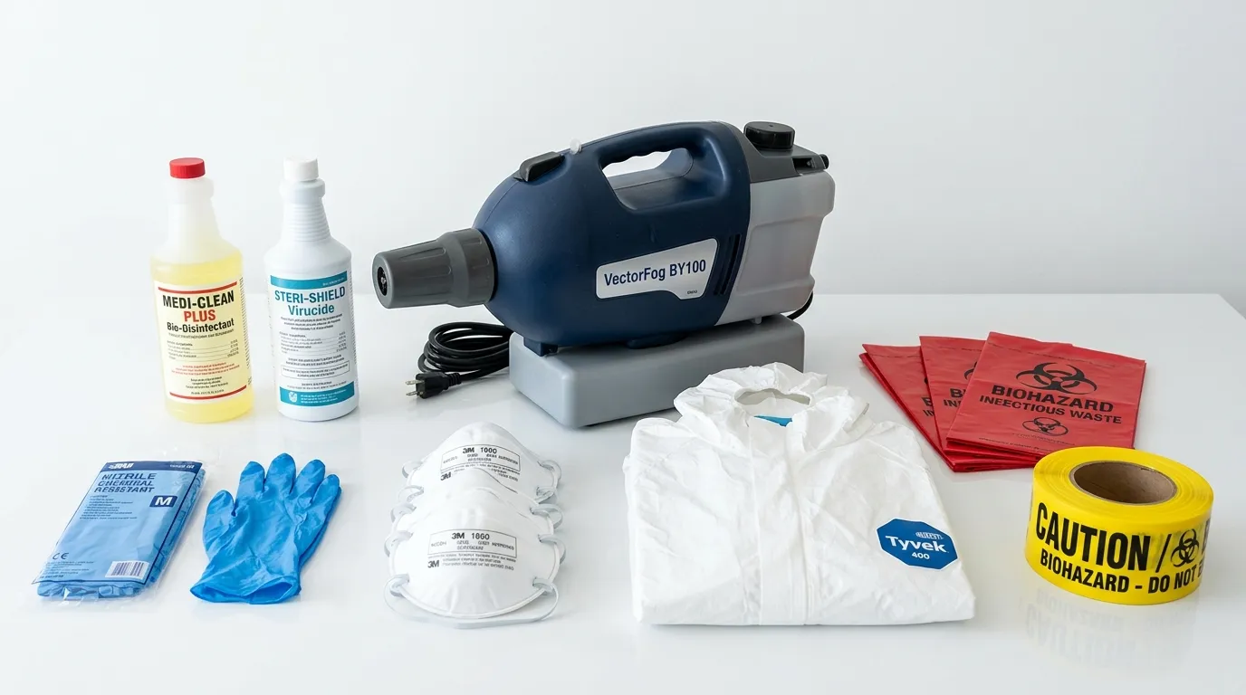 Professional biohazard remediation crew working in Palm Beach